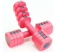 Set Manubri Regolabili Set 2 Pesi da 1 a 2,5 Kg Dumbbell 4 in 1 Attrezzatura Fitness Palestra Casa Allenamento (Rosa)