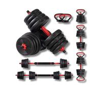 Set Manubri Regolabili Convertibili in Bilanciere 6 in 1 Kettlebell Supporto Flessioni VARI PESI DISPONIBILI 10-40 kg (40)