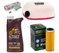 Set Manutenzione Olio 1L Filtro Aria Olio Candela per KTM SX F 350 250 16-22