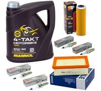 Set Manutenzione per KTM Adventure 1090 ABS 15-16 Olio 4L Filtro Aria Candela