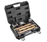 NEO TOOLS Set di 3 martelli con manico in legno, 4 rondelle per profilare lamiere