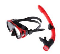 Set maschera e boccaglio per bambini, colore: nero e rosso