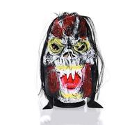 Set maschera fantasmi horror e mantello 160 cm per Halloween maschera realistica in lattice con capelli accessori costumi da demone spaventoso per carnevale Halloween Cosplay festa ballo mascherato