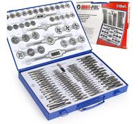 Set maschi e filiere 110 pezzi con valigetta ripara filettatura