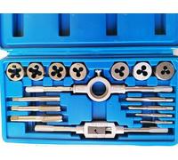 Set Maschi e Filiere 16 Pezzi in Valigetta | Maschi M3-M12 + Filiere M3-M12 | Giramaschi e Portafiliere Inclusi | Kit Filettatura Metallo Metrica ISO Professionale