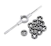 Set maschiatura e matrice, set di chiavi a bussola in acciaio per cuscinetti, 11 pezzi/vite di fermo e matrice per lavorazione filettatura esterna, kit di utensili manuali per maschiatura da taglio