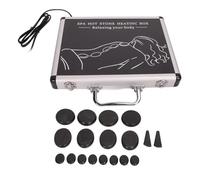 Set Massaggio Hot Stones, 18 Pezzi Pietre Massaggio con Rocce Riscaldate Terapia di Rilassamento Muscolare Pietra Calda di Basalto con Scatola più Calda per Rilassarsi, Guarire, Alleviare il