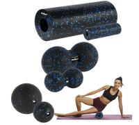 Rebel Rullo Massaggiatore Mini Roller, 2 Palline, 2 Duoball-e, Colore Nero e Blu, Materiale EPP RBA-3054-S6