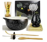 Set Matcha - Ciotola in Ceramica con Beccuccio Ergonomico, Frusta in Bambù, Cucchiaio e Supporto Inclusi, Kit Completo per la Cerimonia del Tè, Ideale per gli Appassionati della Cultura del Tè