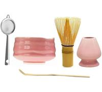 Set Matcha con ciotola in ceramica, frusta in bambù, supporto Chasen, paletta e setaccio - Set regalo per cerimonia del tè giapponese per principianti e amanti del matcha