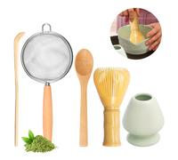 Set Matcha da 5 pezzi, pratico set Matcha con frusta Matcha, porta scopa, colino, cucchiaino, accessorio giapponese per cerimonia matcha, set perfetto per la preparazione degli amanti del tè matcha