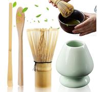 Set Matcha: Frusta, Porta Scopa, 2 Cucchiaini - Accessori Giapponesi per Cerimonia del Tè - Kit Perfetto per la Preparazione
