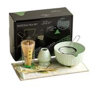 Set matcha giapponese, frusta e ciotola, set matcha tradizionale matcha con frusta giapponese: il kit include un mirino abbinato, paletta, supporto per frusta, ciotola fiammifera