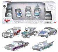 Disney Pixar CARS - Confezione da 5 veicoli die-cast in scala 1:55, include Saetta McQueen, Sally, Cricchetto, Flo e Ramone, Anniversario Disney 100, giocattolo per bambini, 4+ anni, HPL98