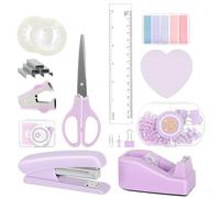 Set Materiale Scolastico Per Ufficio Con Pinzatrice Per Appunti Adesivi Levapunti Nastro Trasparente Forbici Per Punti Metallici Taglierina Per Studenti Set Articoli Per Ufficio Ergonomico Con
