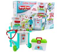 Set medico per bambini 3 in 1 con carrello e valigetta