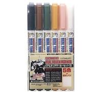 GSI Creos Gundam Marker GMS113 - Set di pennarelli Real Touch 2 (5 colori + 1 set trasparente)