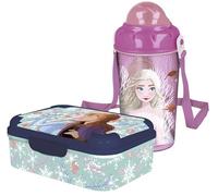 Set Merenda Frozen bambina - Portapranzo 1 Scomparto e Borraccia 465 ml, Pranzo e Merenda, Ideale per Bambini e Fan Disney