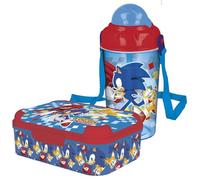 Set Merenda Sonic bambino - Portapranzo 1 Scomparto e Borraccia 465 ml, Pranzo e Merenda, Ideale per Bambini e Fan Sonic