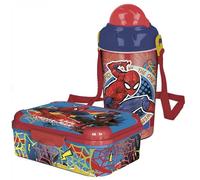 Set Merenda Spiderman bambino - Portapranzo 1 Scomparto e Borraccia 465 ml, Pranzo e Merenda, Ideale per Bambini e Fan Spiderman
