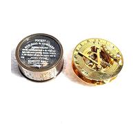 Set meridiana tascabile e bussola, finitura in ottone, strumenti di navigazione nautica con numeri romani