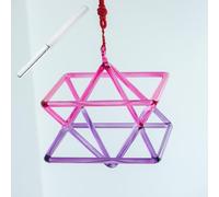 Set Merkaba for canto dei chakra al quarzo, piramide di cristallo for canto con percussore e cinghia sospesa, strumento a percussione for meditazione yoga e guarigione del suono, doppio colore(8inch)