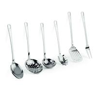 SET MESTOLI 6 PEZZI ACCIAIO INOX 18 10 RESISTENTE ANTIRUGGINE CUCINA UTENSILI PR
