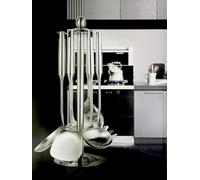 set mestoli da cucina 7 pezzi con piene appendimestoli acciaio inox 18/10 ottima qualita', ristorante e cucina, schiumarola, paletta, mestolo, cucchiaio, servispaghetti,