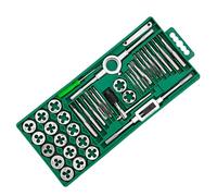 Set Metrico Di Rubinetto E Matrice - 40 Pezzi Metric Threading Tool Kit | Kit Di Riparazione Della Filettatura Metrica | Riparazione Di Thread Grandi E Fine E Gioco Con Maniglie Complete | Porta