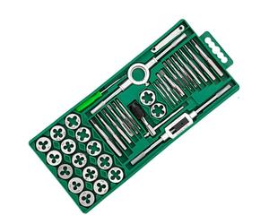 Set Metrico Di Rubinetto E Matrice - 40 Pezzi Metric Threading Tool Kit | Kit Di Riparazione Della Filettatura Metrica | Riparazione Di Thread Grandi E Fine E Gioco Con Maniglie Complete | Porta