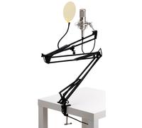 Pronomic Set microfono condensatore CM-100S, microfono e asta argento, filtro antipop oro