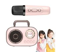 Set microfono e altoparlante, macchina per karaoke con microfoni,Altoparlante portatile con microfono - Forniture audio con connessione a doppio microfono a lunga durata della batteria per gli amanti
