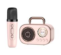 Set microfono e altoparlante, macchina per karaoke con microfoni | Altoparlante wireless portatile con microfono - Forniture audio ricaricabili a lunga durata della batteria con doppia connessione per