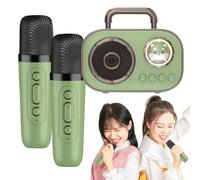 Set microfono e altoparlante, macchina per karaoke con microfoni | Macchina per karaoke wireless con 2 microfoni,Forniture audio con connessione a doppio microfono a lunga durata della batteria per gl