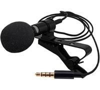 Set microfono lavalier a clip con cavo da 1,5 m e adattatore da 4 pin a 3 pin, microfono omnidirezionale da bavero per registrazione telefonica e uso in conferenza
