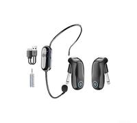 Set microfono wireless 2,4 G con cancellazione del rumore e accoppiamento automatico per canto, chitarra e lezioni, compatibile con amplificatore, mixer e soundbar, nero
