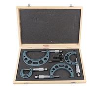 Set Micrometro Esterno da 4 Pezzi con Custodia, Calibro di Spessore 100 Mm, Robusto e Durevole