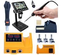 Rosfix Set DM7-B1 Microscopio & Stazione Saldatura OH660 - 4,3" LCD, zoom 1000X, 8 LED, 660 W | USB, MicroSD, Hot Air & T12 pistoni | Per Elettronica, Laboratorio, Scuola | Accessori per saldatura