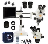 Set Microscopio Stereo Trinoculare - 45° | 7-45x | per Elettronica