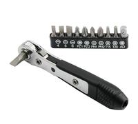 Set Mini Chiave a Cricchetto, 36 Denti, Piccola Chiave a Cricchetto con Inserti, Cricchetto ad Angolo Retto per Spazi Stretti, Con Punta Phillips, Punta a Fessura, Punta Esagonale, Punta Quadrata e