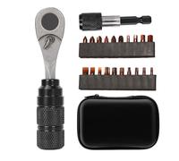 Set Mini Chiavi a Cricchetto Portatile 22 Pezzi con Punte Magnetiche per Cacciav