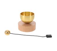 Set Mini di Ciotola Sonora da Meditazione in Ottone con Battente | Base Inclusa, per Ufficio e Pratica Mindfulness, Estetica Naturale Rilassante