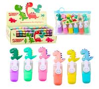 Set Mini Evidenziatori con Clip di Dinosauri in Astuccio, 6 pz