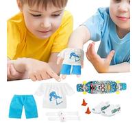 Set mini giocattoli per le dita - Monopattino e top con pantaloni, scarpe, ginocchiere | Kit di allenamento per le abilità della tastiera, gioco di sport estremi per desktop, set da gioco educativo co