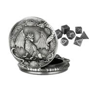 Set Mini - Giocattolo 6,5x4,5 Cm Con Custodia Per Orologio Da Tasca | In Metallo Da 7 Pezzi | Scatola Per Orologio Da Tasca A Forma Di Drago Per Giocatori Princ