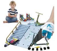 Set mini skateboard con tastiera - 11 pezzi giocattolo, 6 rampe ostacoli 6 tavole compatibili con Tecĥ Decķ | Fingerboard Park Play Kit Trucchi di abilità Giocattolo da collezione Adulti Bambini