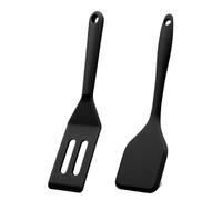Set mini spatole in silicone da 2 pezzi, utensili resistenti al calore for servire e girare for cucinare(Black Set-2pcs)