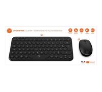 MOBILKTY Lab - CP420W Mini - Combo Mini Tastiera + Mouse Wireless - Tastiera AZERTY compatta con tasti rotondi, mouse con clic silenziosi con DPI regolabili - Windows