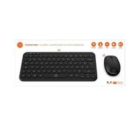 MOBILKTY Lab - CP420W Mini - Combo Mini Tastiera + Mouse Wireless - Tastiera AZERTY compatta con tasti rotondi, mouse con clic silenziosi con DPI regolabili - Windows