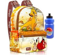 Set mini zaino per bambini con motivo Re Leone, con zaino Simba da 33 cm con tasca frontale e borraccia | Disney Lion King Zaino borsa, Simba Mini Zaino, Lion King Mini Backpack, Zaino Re Leone, Zaino